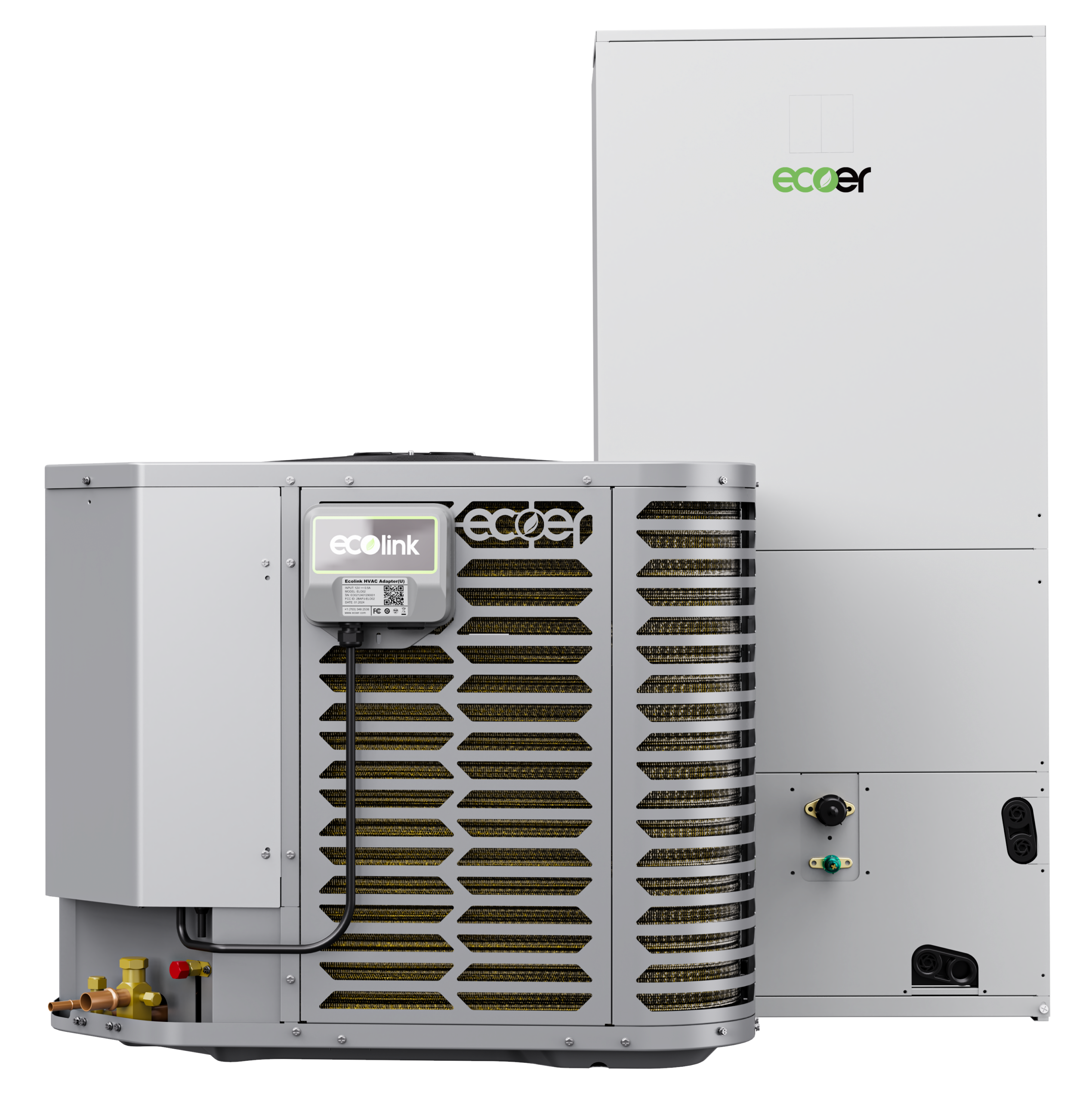 Ecoer TDi Elan smart cooling system featuring indoor air handler and inverter heat pump outdoor unit