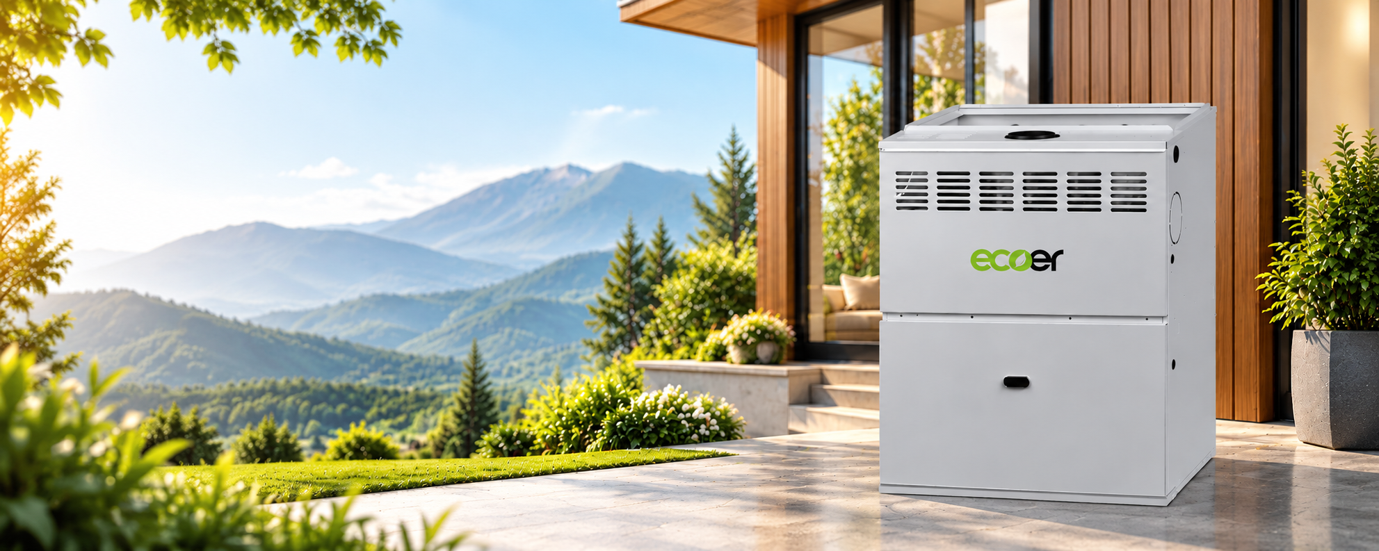Ecoer 80% MGV Gas Furnace in a modern mountain home
