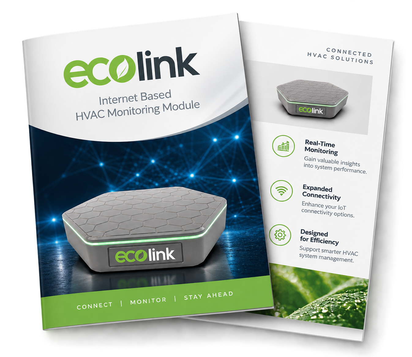 Ecolink HVAC monitoring module brochure cover and product information